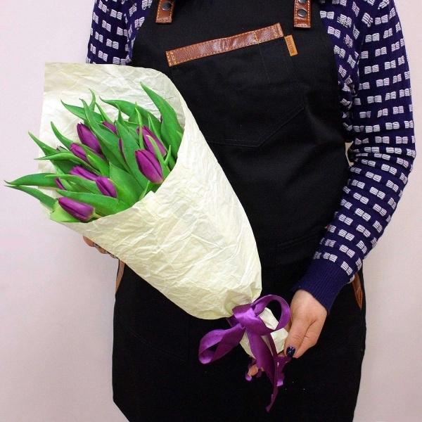 Фиолетовый тюльпан 15 шт код: 202980