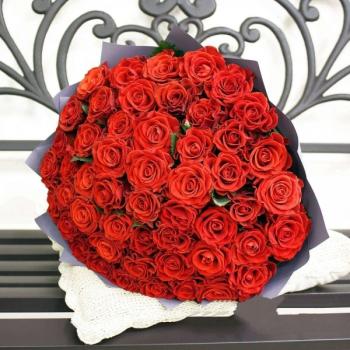 Букет Красная роза Эквадор 51 шт артикул букета - 202572